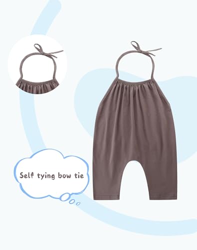 Toddler Girls Backless Strap Slouch Romper Cute Halter Jumpsuit Pants With Pockets Summer One Piece Outfit Clothes2