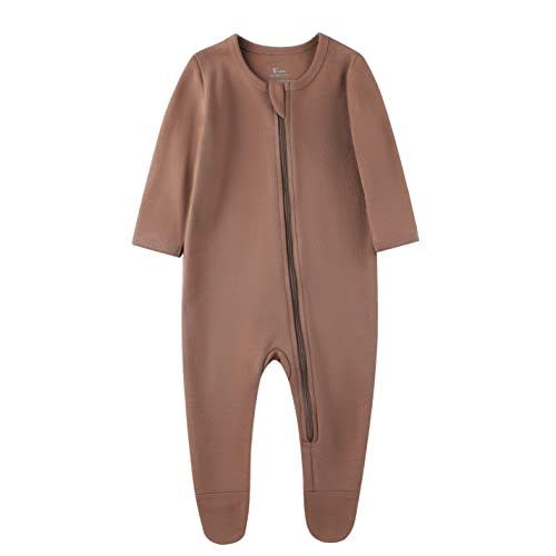 Image of O2 BABY Baby Boys Girls Organic Cotton Zip-Front Sleeper Pajamas, Footed Sleep 'n Play