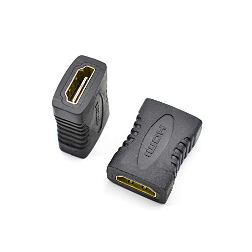 Pack de 10 adaptadores HDMI hembra a hembra dorados miniatura 3
