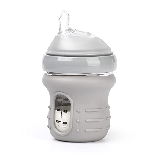 Image of haakaa Glass Baby Bottle Sleeve - Non Slip Silicone Bottle Cover for Wide Neck Glass Baby Bottle 4.2oz -1pk