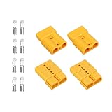 MECCANIXITY Battery Power Connector,50A 6AWG 8AWG 10AWG 12AWG Wire Harness Plug Kit Battery Quick Connect/Disconnect Jumper Cable Plug Connectors for Winch Auto Car Trailer Driver,Yellow,4Set