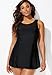 Swimsuits For All Women's Mesh High Neck Swimdress - 26, Black (Plus