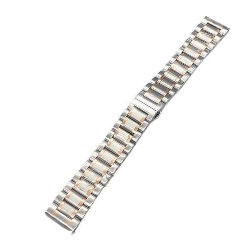 HuanJ 12 13 14 15 16 17 18 19 20 21 22 23 24mm �\���b�h�X�e�����X�X�`�[���E�H�b�`�o���h�X�g���b�v���^�����X�g�o���h�u���X���b�g(Silver Rose Gold,20mm)