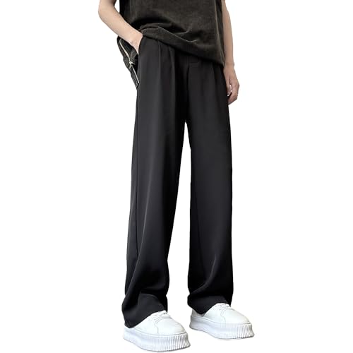 Pantalon d'ete ample homme coupe large Y2K en coton leger style streetwear decontracte