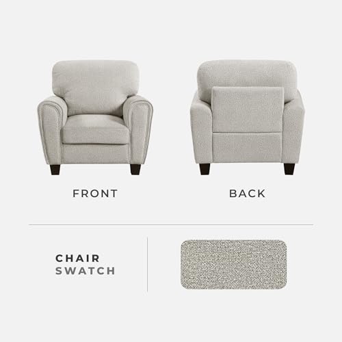 Sillón Chenille Moderno Plegable Gris miniatura 4