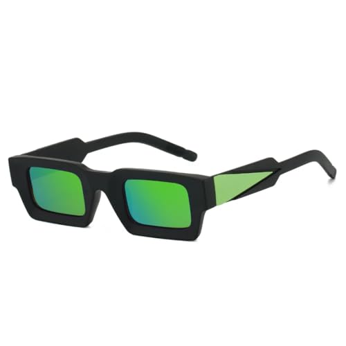 Verres de soleil de luxe UV400 vintage avec finition miroir vert pour un look estival haut de gamme
