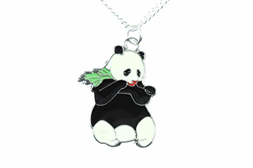 Miniblings - Miniblings Panda Pandabär Collier émaillées 45cm Ours Bambou chaîne Enfants