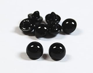 celloexpress Pack of 4 Pairs - 4mm Black Half Button Eyes Sew On - Eyes for Soft Toys or Teddy Bears