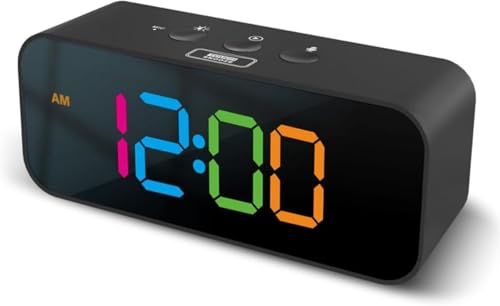 SLLS 多機能デジタルスマート目覚まし時計 録音・デュアルアラーム・USB充電 音声制御 ミュージック再生 寝室・ベッドサイド・オフィス・旅行用