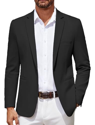 COOFANDY Men's Casual Blazer Lightweight Sport Coat One Button Suit Jacket
