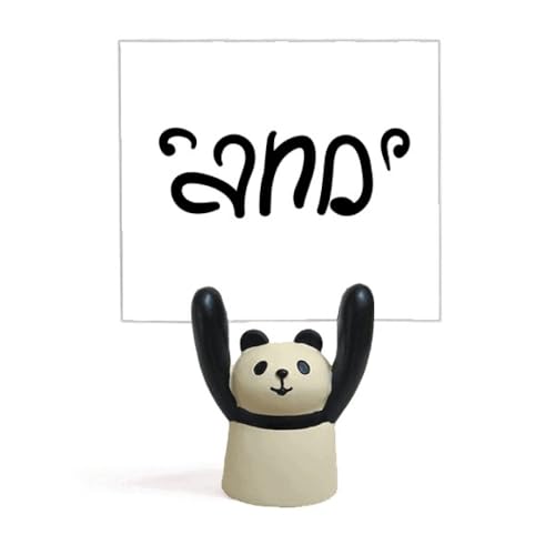 Support pour mémo panda avec pince en métal et socle stable pour bureau