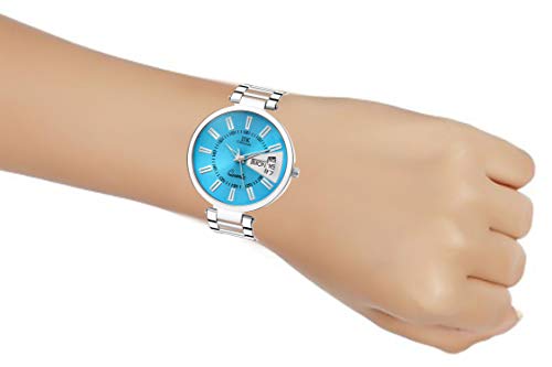 Image of IIK COLLECTION Round Dial Stainless Steel Bracelet Chain Analogue Day & Date Functioning Watch For Women And Girls, Dial Color-Assorted