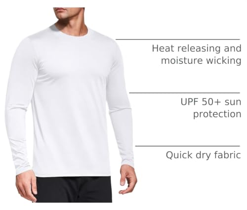 Image of Men's 1, 3 or 5 Pack Performance Long Sleeve T-Shirts, UPF 50+ Sun Protection Shirts, Athletic Gym Workout Shirts for Running