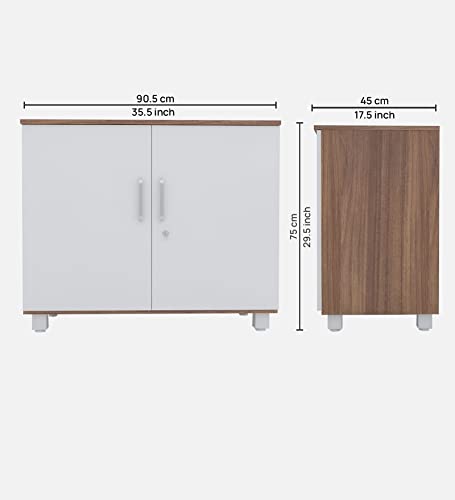 Image of NEUDOT Ronald Filo 2 Door Multipurpose Cabine | Engineered Wood | Bookshelf | Organiser | Cupboard | Almari | Wardrobe for Home | Kitchen | Office | Living Room | 12 Month Warranty | Leon Teak