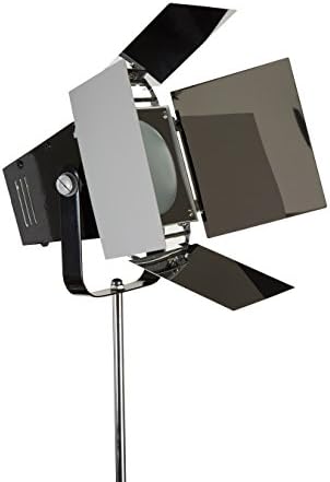 Premier Housewares E27 Edison Screw 40 W Chrome Spotlight Floor Lamp - Black