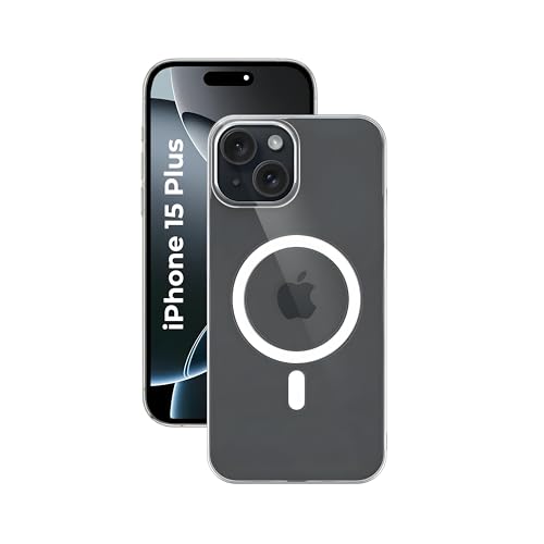 Image of Anti Yellow Clear Magnet Case for iPhone 15 Plus, Premium Polycarbonate, Ultra Strong Magnets, 360 Drop Protection, Raised Camera Protection, MagSafe Compatible