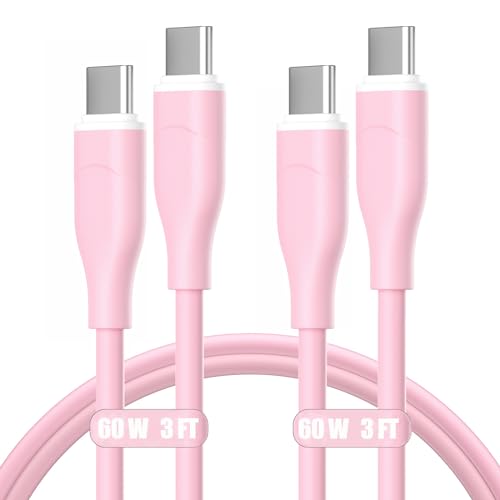 iPhone 15 Charger Cable Fast Charging (2-Pack, 3ft) 60W USBC to USBC Cord for Apple USB Type C Charger Cable for iPhone 15 Pro Max Plus Samsung S24 Ultra S23 S22 MacBook Air iPad Pro – Pink
