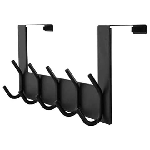 Stylischer Türhaken, Kleiderhaken bzw. Türhakenleiste zum Einhängen an Tür in modernen schwarz matt Cover