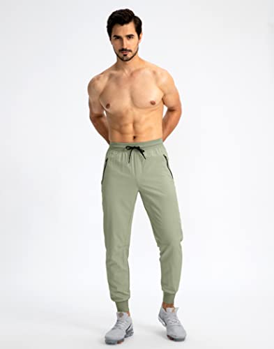 Image of Pudolla Men's Lightweight Jogger Pants Workout Running Tapered Joggers for Men with Zipper Pockets for Athletic Travel Casual