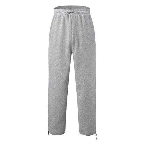 Baggy Sweatpants Men Athletic Workout Cargo Pants Casual Wide Leg Open Bottom Elastic Waist Striped with Pockets2