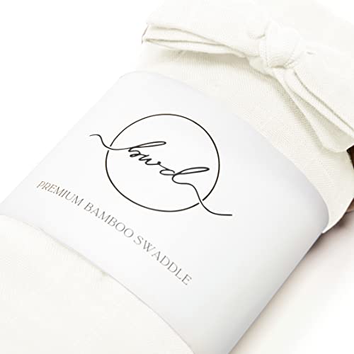 Image of BWD Baby Swaddle Blanket - Ultra-Soft 70% Bamboo Viscose & 30% Organic Cotton Muslin - Lightweight, Breathable, Stretchy - Newborn Essential 47 inch (White)