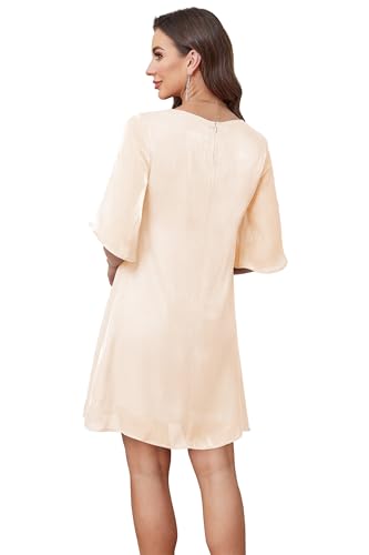 Image of RUMIA Womens Cocktail Dresses Flutter Sleeve Wedding Guest Dresses for Women 2026 Trendy