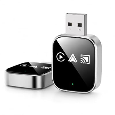 VEKRA Wireless CarPlay & Android Auto Adapter, Converts Factory Wired CarPlay to Wireless, 5GHz Wi-Fi + Bluetooth 5.0, Plug & Play Auto-Connect, USB-A with USB-C Adapter, for iPhone & Android