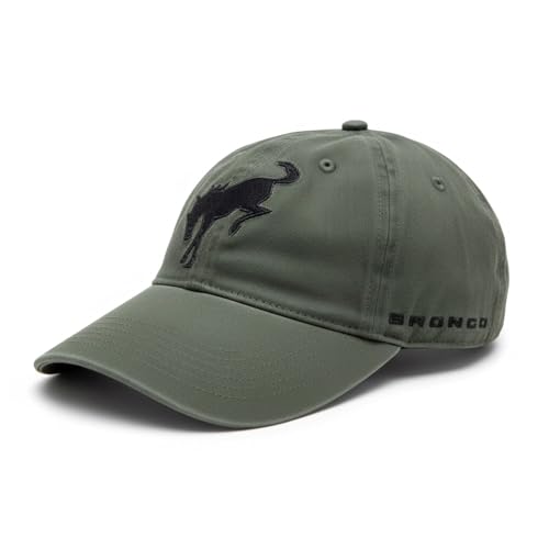 Ford Bronco Hat Officially Licensed Adjustable Baseball Cap with Embroidered Logo 5 Colors by Ford Motor Company (US Alpha One Size Olive/Black)