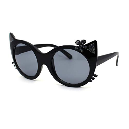 Girls Kitty Cat Ear Whisker Flower Cat Eye Sunglasses2