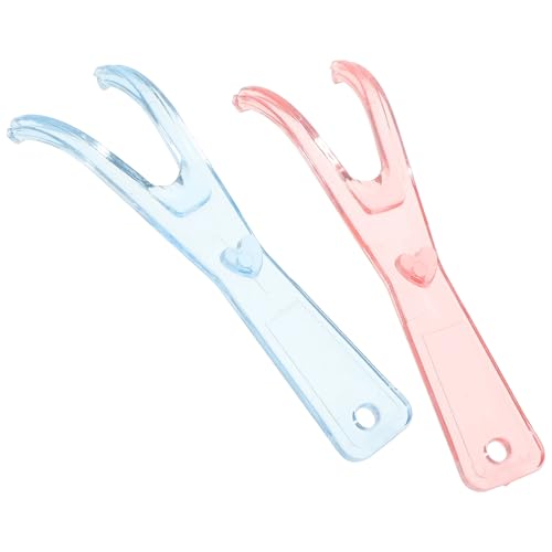 Soporte de hilo dental para los dientes, 2 piezas reutilizables reemplazos del soporte de mango de hilo dental con manija cómoda, portavasos de hilo dental reutilizable ligero para la limpieza del di