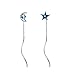 SLUYNZ 925 Sterling Silver Blue Crystal Star Moon Tassel Earrings for Women Teen Girls Threader Earrings Chain