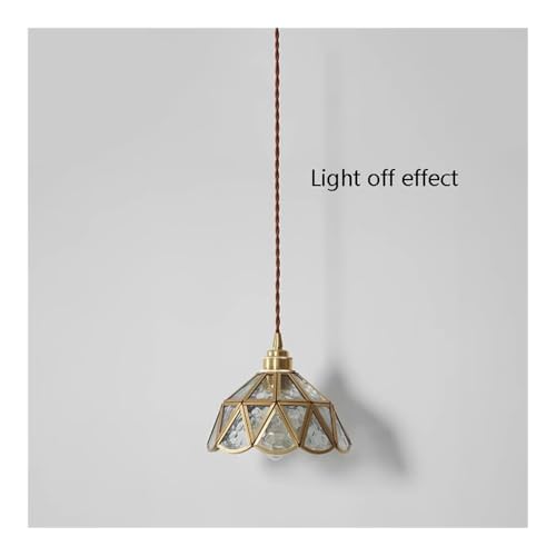 Lampe suspendue géométrique en verre et laiton avec base E27 - 4