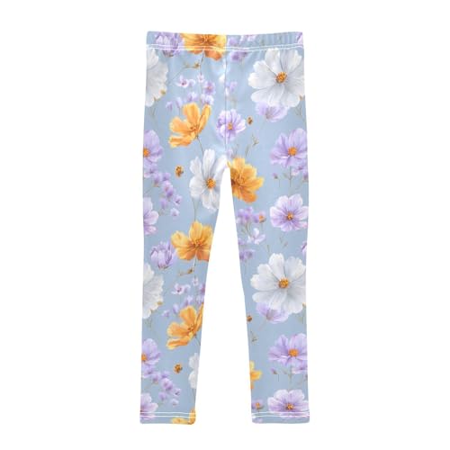 Wildflowers Art Floral Girls Leggings Soft Stretch Workout Yoga Dance Pants for Kids Casual Tights2