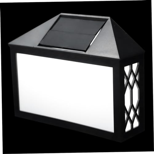 SEWACC 1 Ensemble Plaque de Numéro de Maison Solaire LED Étanche Lampadaire Adresse Décoratif avec Autocollants de Chiffres et Lettres Éclairage Extérieur Énergétiquement Économique et