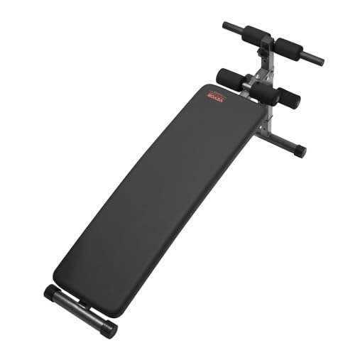 VEVOR Sit Up Bank, gebogene Bauchmuskelbank 5-stufig Höhenverstellbar (1425x470x675 mm) Rückentrainer (226 kg belastbar) für Heimtraining im Fitnessstudio Krafttraining Ganzkörpermuskeltraining