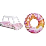 FUNBOY & Barbie Limited Edition 50th Anniversary Malibu Golf Cart Pool Float Bundle with 50'' Dream Tube Float