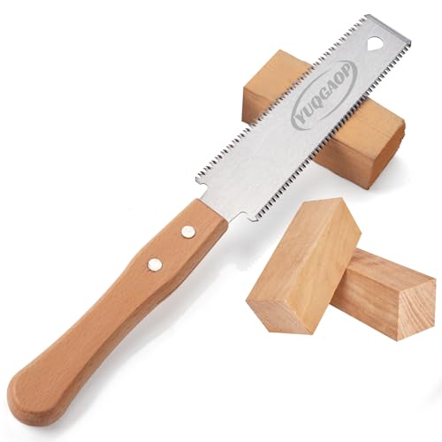 Japanese Pull Saw, Hand Saw With Double Edges of 11/17 TPI, SK5 Flexible Blade Flush Cut Saw for Wood Cutting