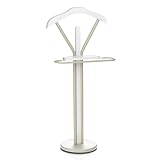 IDIMEX Herrendiener Fabio mit Hosenbügel und Ablage, Beige/Weiß - Stummer Diener Kleiderbutler Kleiderständer mit Kleiderbügel