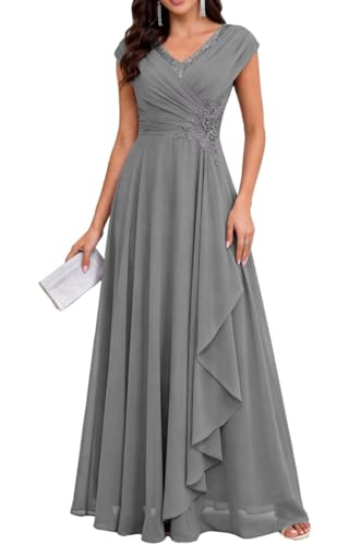 Robe de soirée en mousseline fluide cachant les imperfections ZMKI715