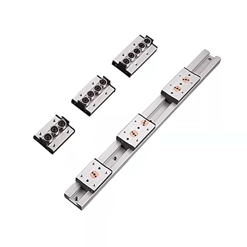 Mssoomm MS-NGLDG-SGR10-620-SGB10-5-YB Double Axis Inner Roller Ball Bearing Linear Motion Guide Rail Track Sgr10 1Pcs L: 24.41Inch / 620Mm + 1Pcs Sgb10-5Uu Five Ball Bearing Rollers Slider Block Silver Color thumb #2