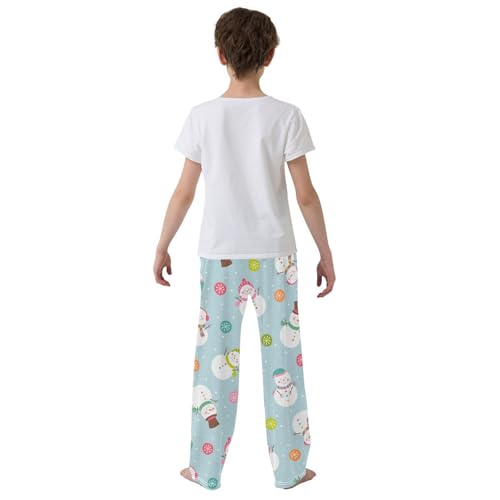 Boys' Pants Christmas Colorful Snowman Snowflake Long Bottoms Jogger Pants Elastic Waist Trousers with Pockets S-XL3