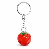 VEOWOO Tomato Keychain – Fruit Keychains Bag Charms for Women with Realistic Tomato Shape, Vegetable Key Chains Gifts for Tomatoes Lovers, Girls, Mother, Friends, Family, Students