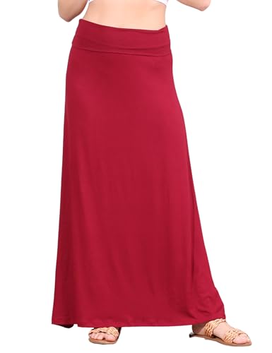 Image of Popana Long Maxi Skirt for Women, Flowy Long Skirts for Women | High Waisted Soft Trendy Rayon, Sundress Convertible Skirt, Long Length Bodycon Maxi Skirt, Petite and Plus Size