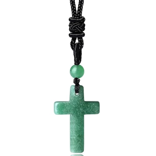 Image of XIANNVXI Healing Crystal Necklace for Men Jewelry Gift | Adjustable Black Rope Natural Gemstone Pendant