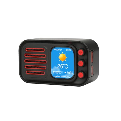 Mini altavoz Bluetooth con pantalla táctil, pantalla LED de letras y reloj despertador, altavoz inteligente portátil recargable por USB para el hogar, la oficina y los viajes