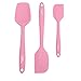 GA Homefavor 3-piece Silicone Spatula Set Heat-Resistance Baking Rubber Spatulas BPA Free Pink