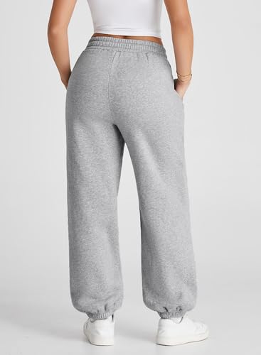 Herseas Women's V Crossover Waist Sweatpants Baggy Y2K Jogger Pants Wide Leg Fleeced Lounge Pants2