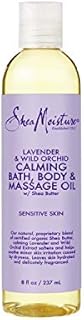 SheaMoisture Bath, Body & Massage Lotion & Oil Moisturizer for Sensitive Skin Lavender Wild Orchid Shea Butter 8 oz
