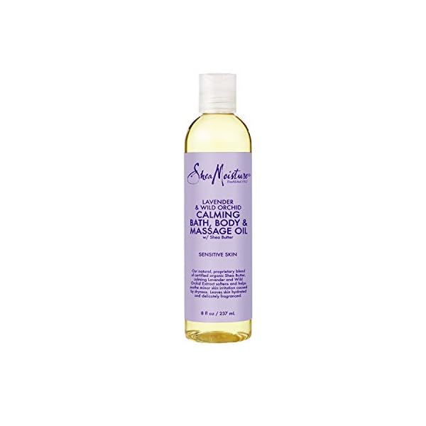 SheaMoisture Bath, Body & Massage Lotion & Oil Moisturizer for Sensitive Skin Lavender Wild Orchid Shea Butter 8 oz