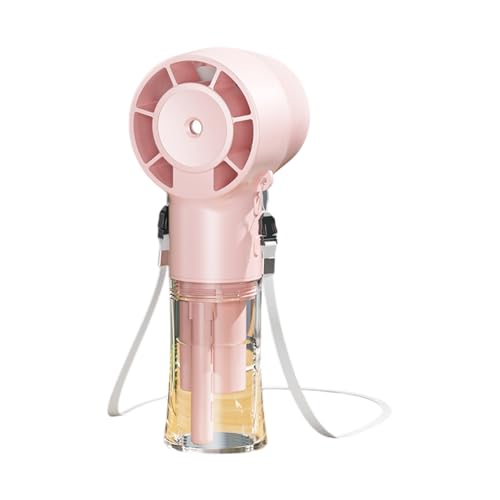 kesurpae Ventilador de mano con nebulización, reposición de agua, humidificación fría, ABS, batería recargable por USB de 1200 mAh, ventilador de pulverización de mano, rosa